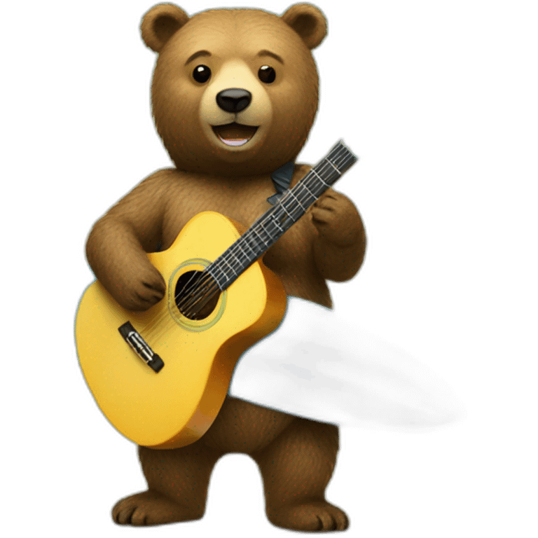 surfing bear with guitar emoji