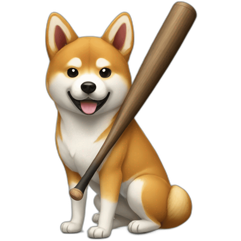 baseball player shiba-with-baseball-bat emoji