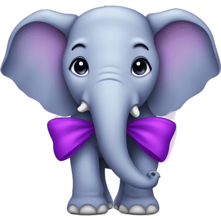 Elephant with a purple bow emoji