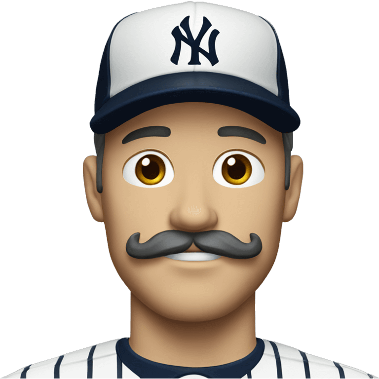 White man with mustache New York Yankees  emoji