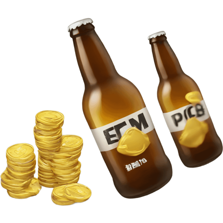 Beer bottles stealing my flying money emoji