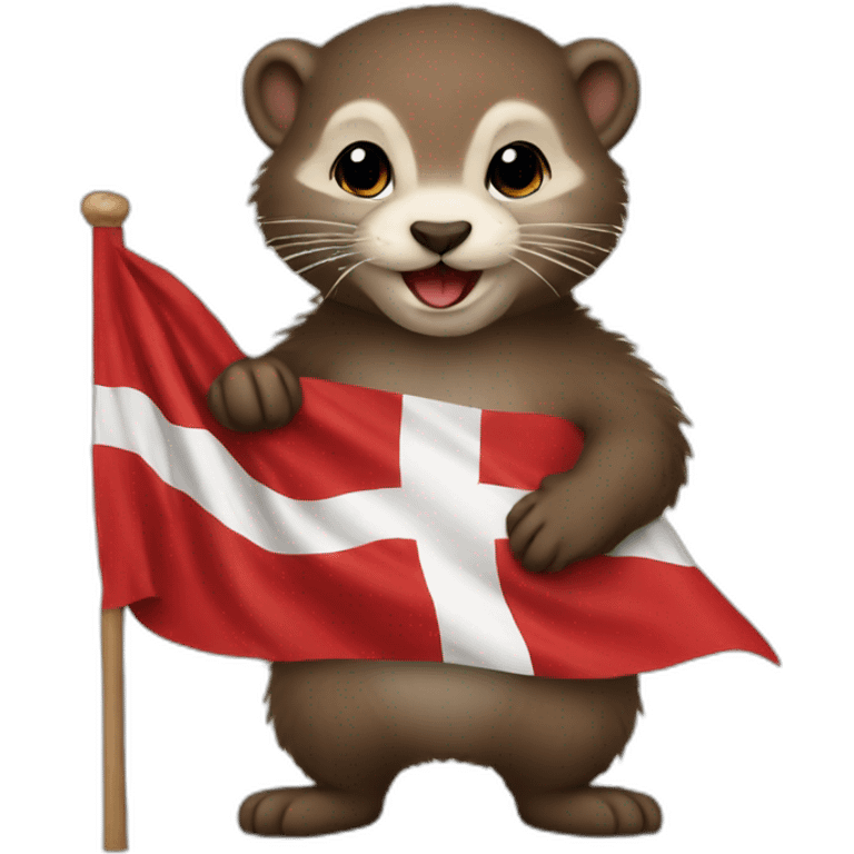 mink holding danish flag emoji