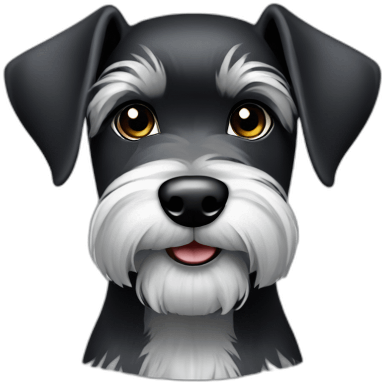 black and silver miniature schnauzer emoji