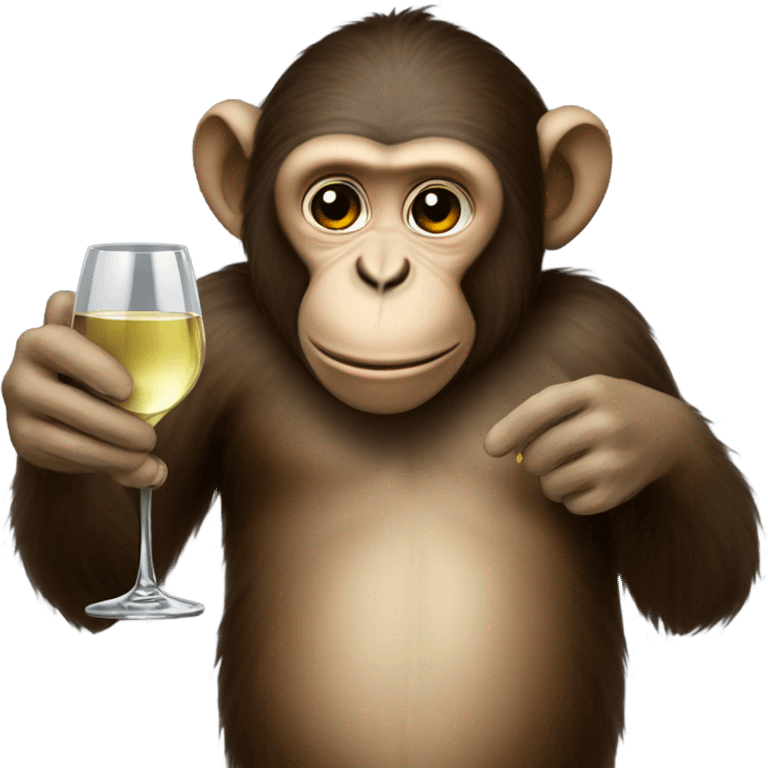 Monkey with wine glass emoji