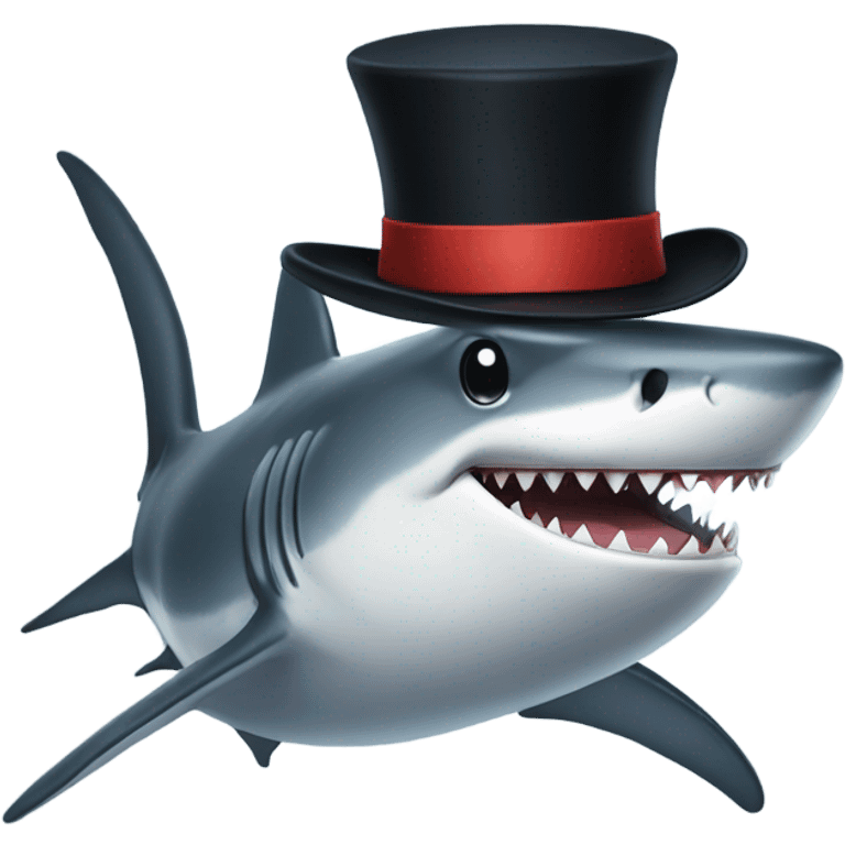 Shark with a top hat emoji