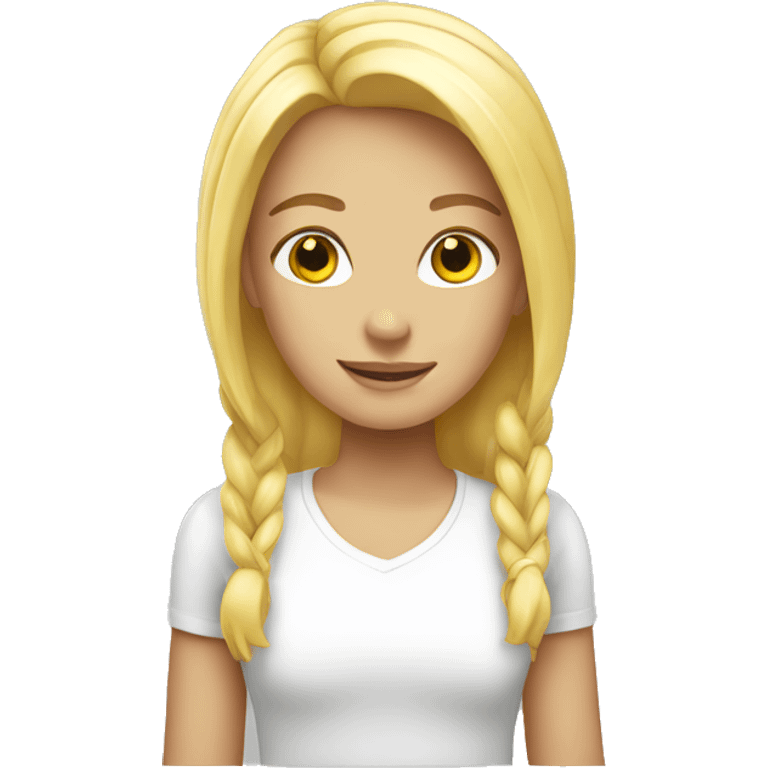 Blond girl white,  emoji