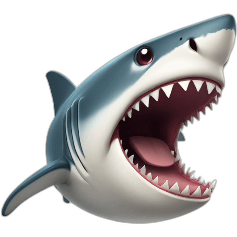 Shark screaming and its head blown off emoji