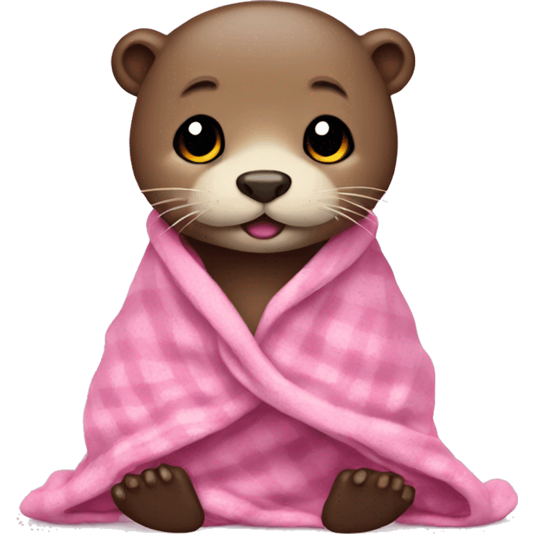 otter dressed in a pink blanket emoji