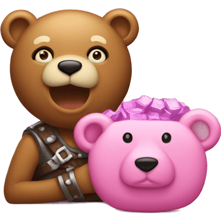 treasure with a pink bear emoji