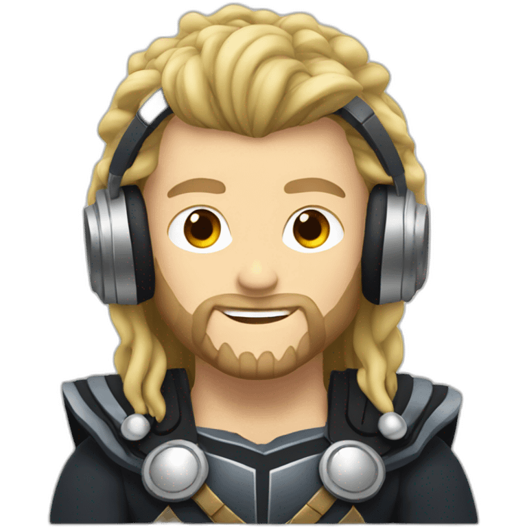 thor with headphones, music  emoji