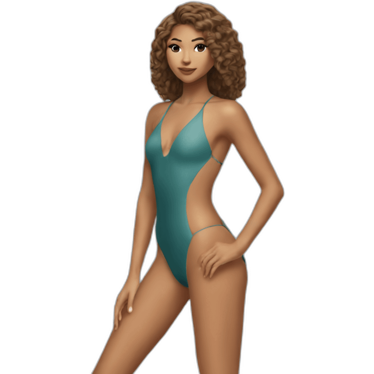 sexy zendaya back on high heels swimming suit long legs posing emoji