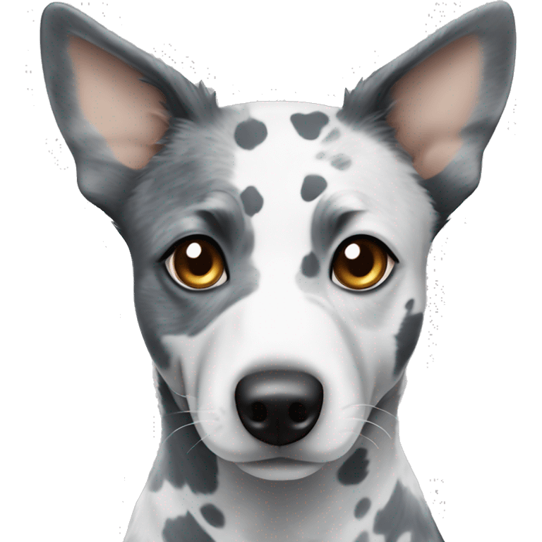 Australian cattle dog grey and white spotted with blue eyes no brown emoji