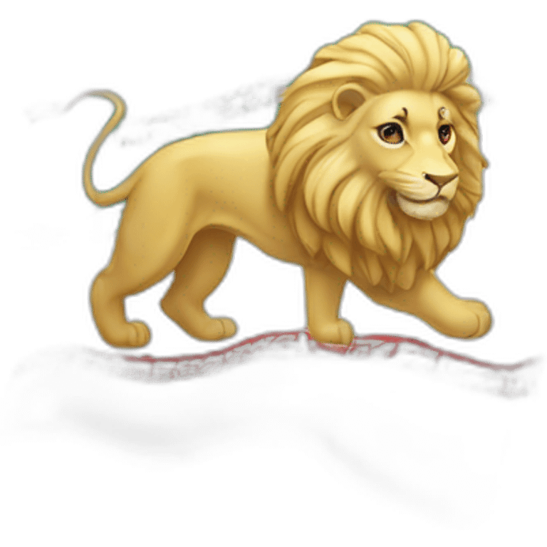 Iran flag lion and sun emoji