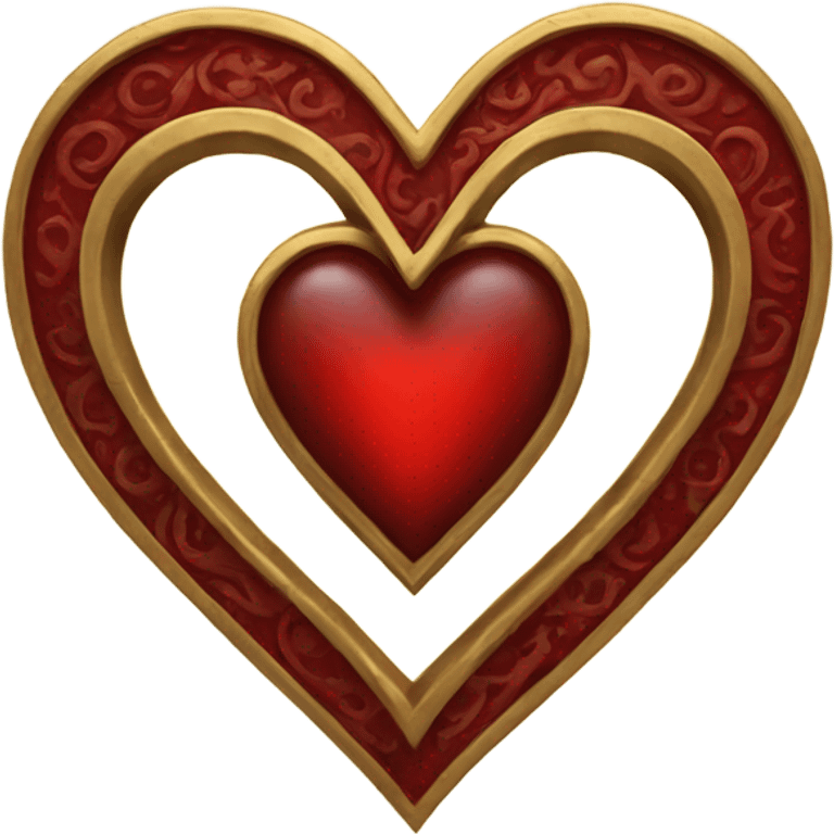 red gold gothic heart emoji