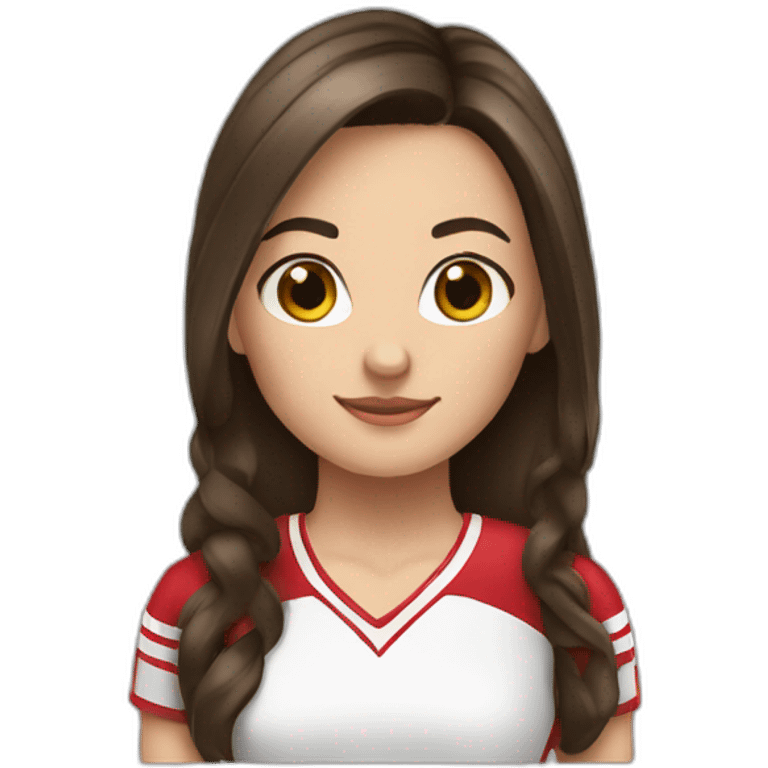 girl cheerleader brunette hair brown eyes emoji