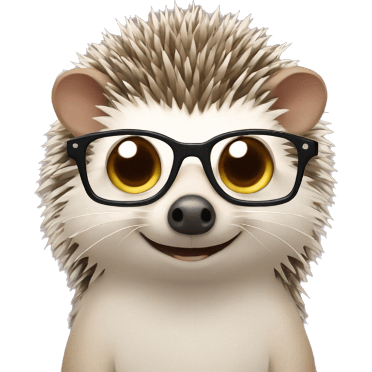 hedgehog with glasses emoji