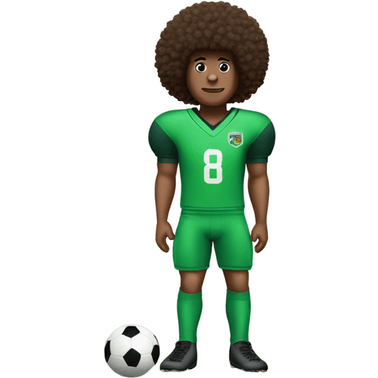 Dinosaur in football kit with afro emoji