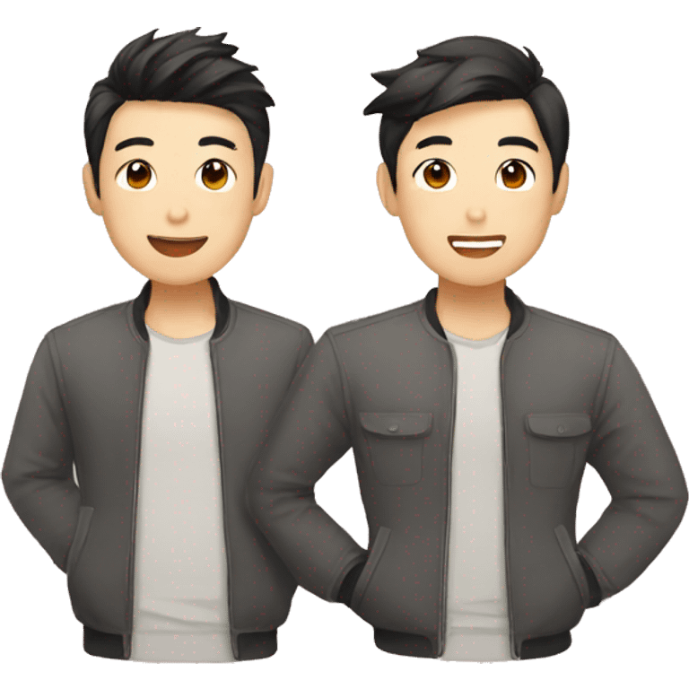 Asian gay couple Thai and Japanese emoji