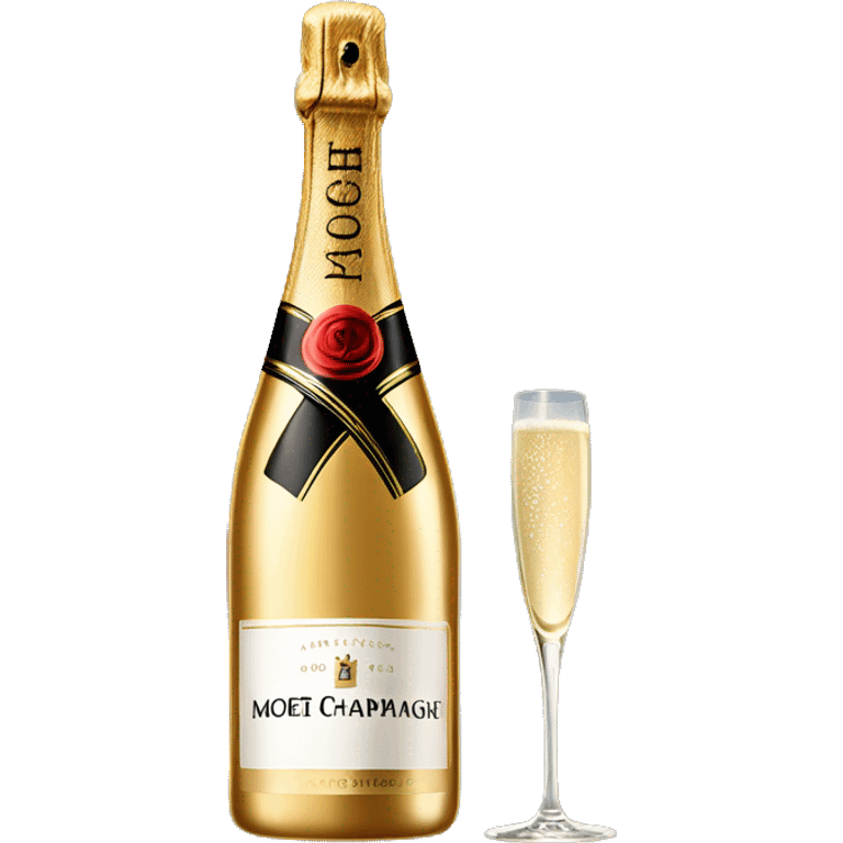 Moet champagne bottle emoji