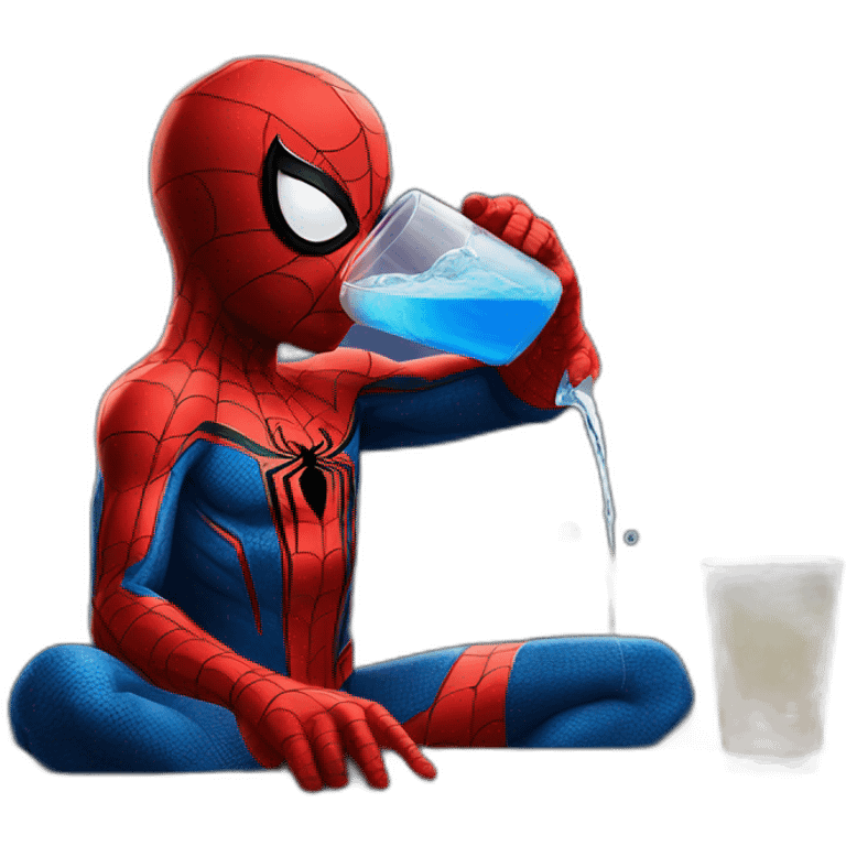 Spider man drinking  emoji