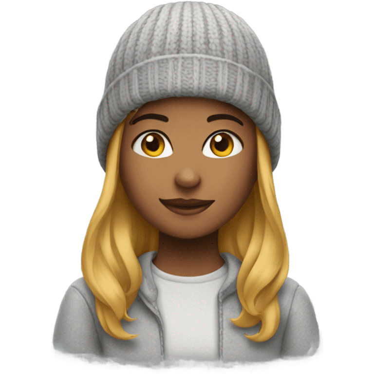 Girl wearing beanie emoji