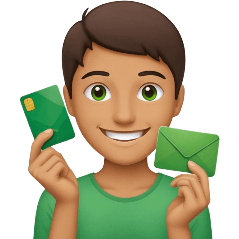 Green Card approval for immigration emoji