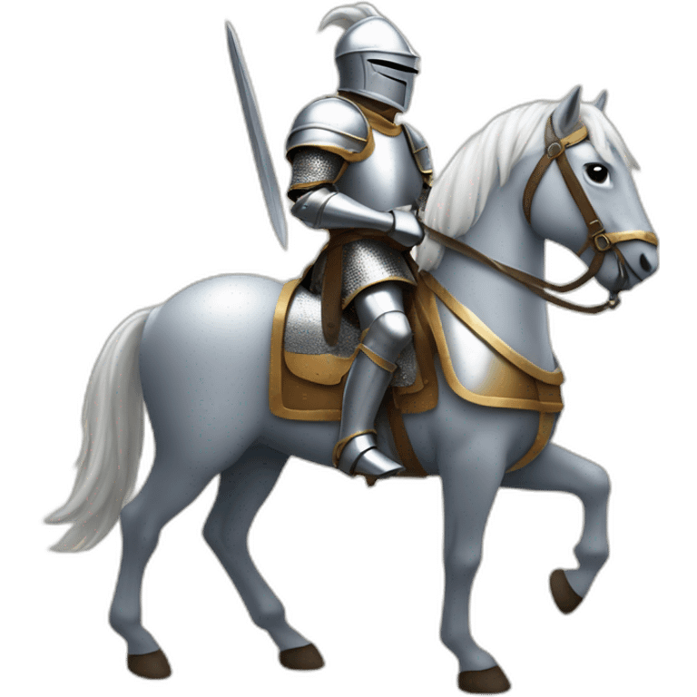 knight in shining armor riding horse in armor emoji