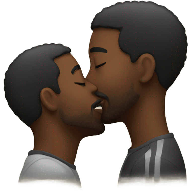 Black men kissing  emoji