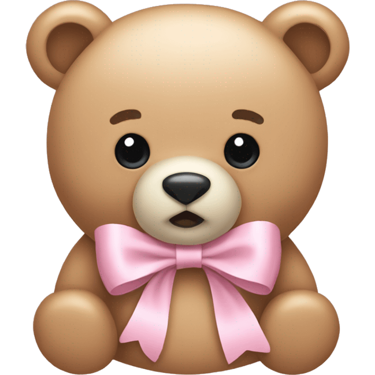 light pink bear bow emoji