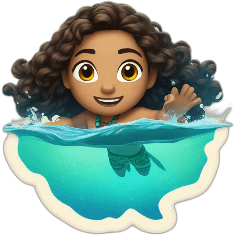 disney moana swimming emoji