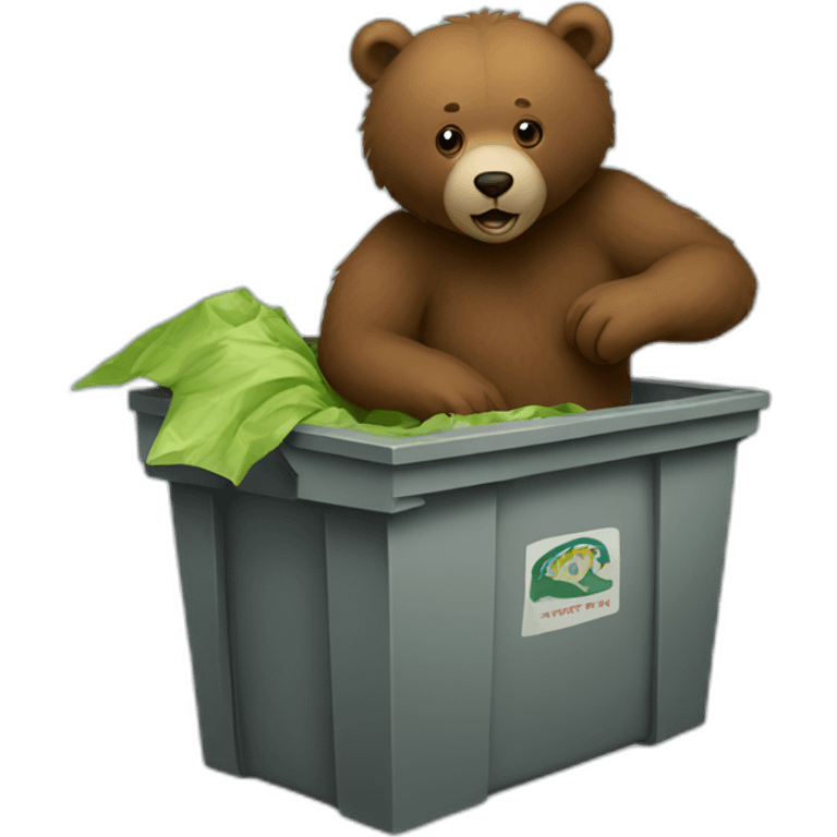 Brown bear dumpster diving emoji