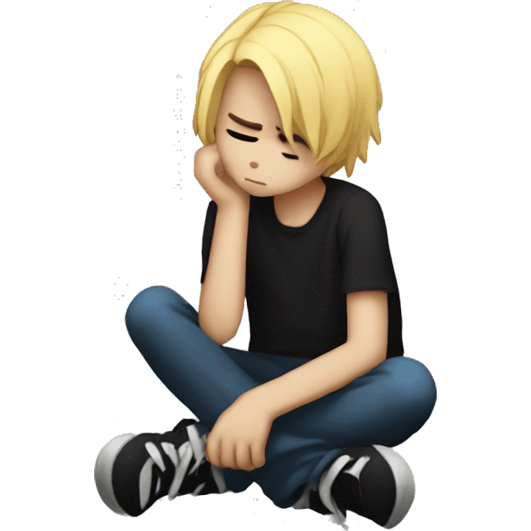 Depressed emo scene boy emoji