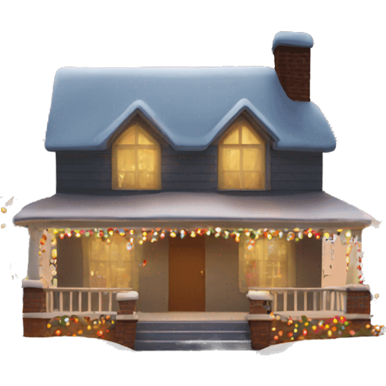 House with Christmas lights emoji