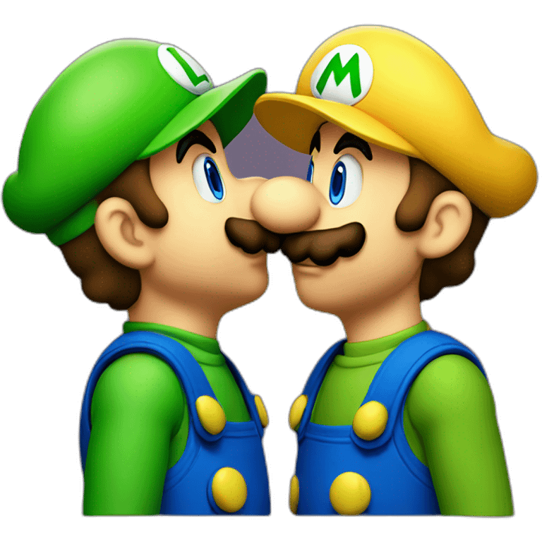 Luigi Kissing mario emoji