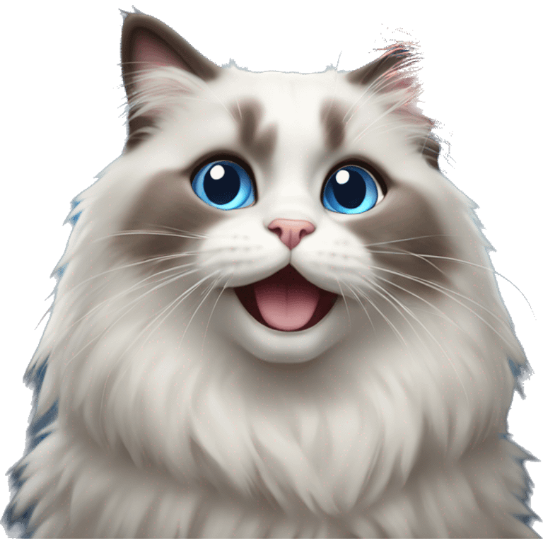 Ragdoll cat with a firework  emoji