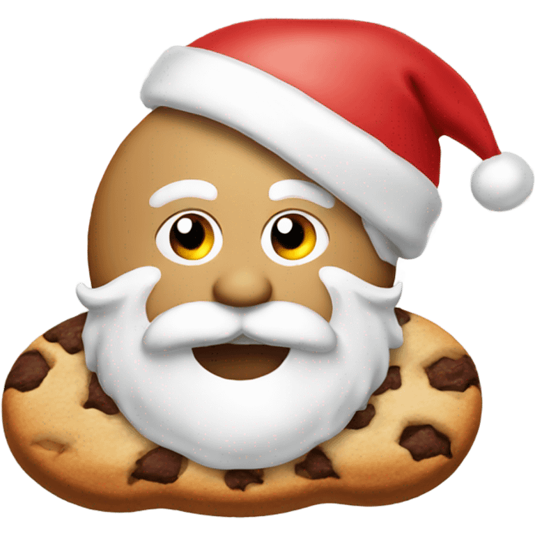 Santa eating a cookie emoji