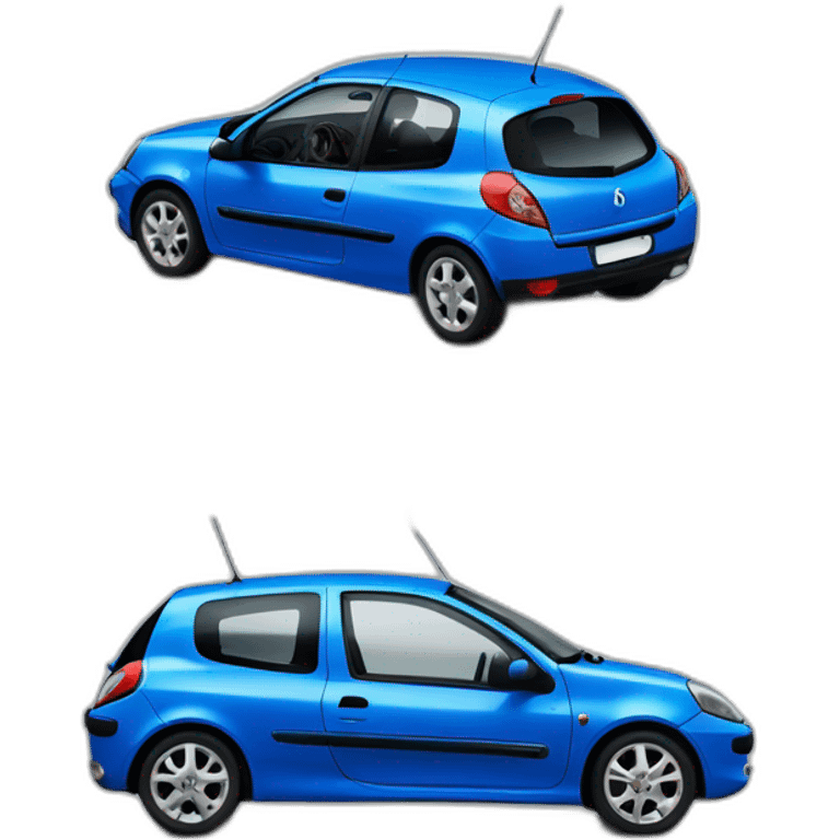 car Renault clio 2 blue emoji