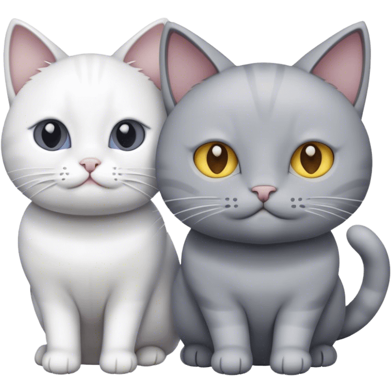 A grey cat and a white cat emoji