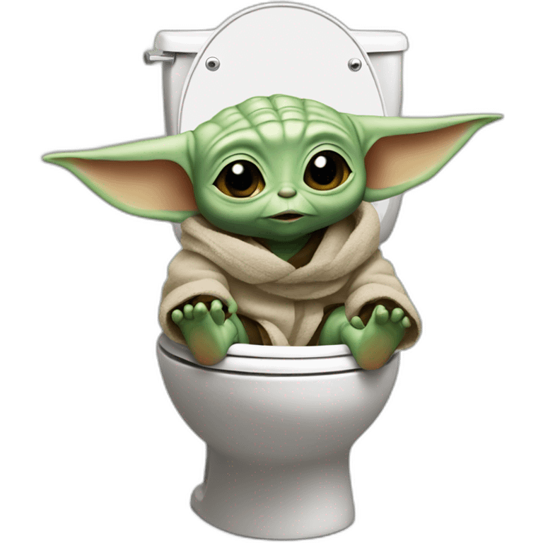 Baby yoda on toilet emoji