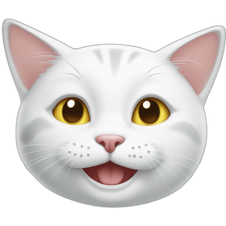 Smiling white cat emoji