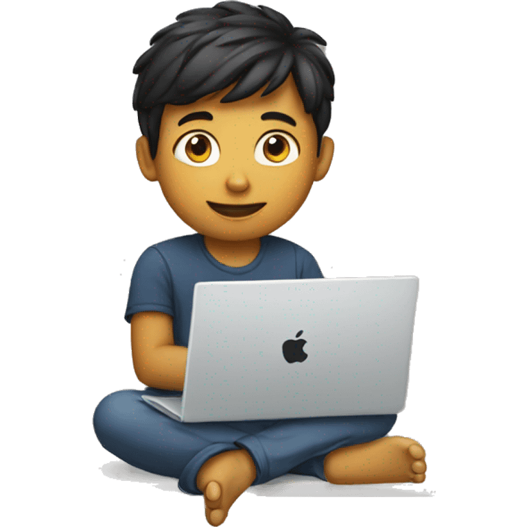 a boy with apple laptop emoji