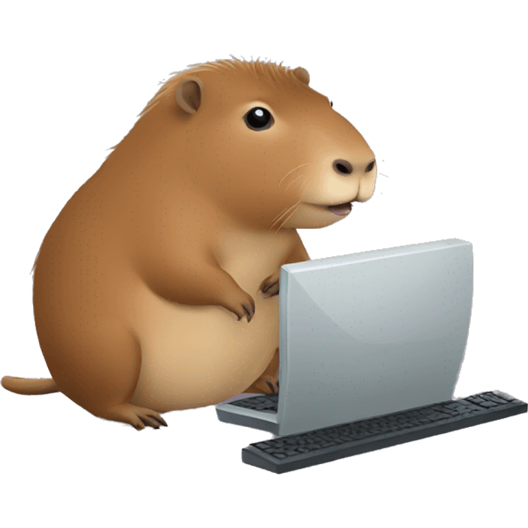 Capybara with computer emoji