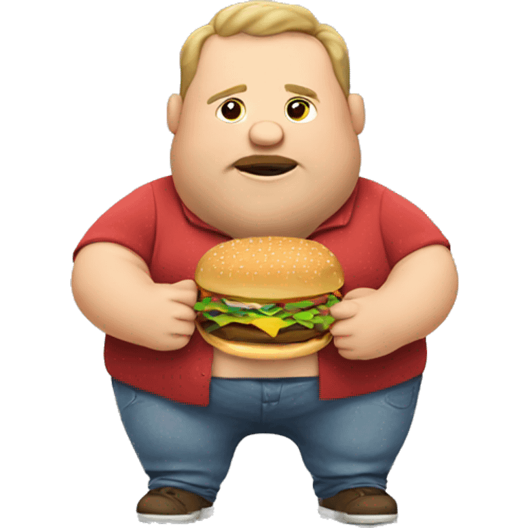 Fat guy eating burgers emoji