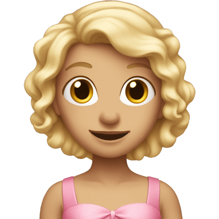 Fairy with blonde hair and pink dress emoji