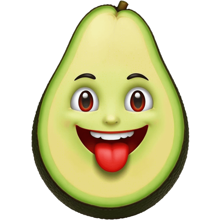 aguacate con labios grandes y rojos  emoji