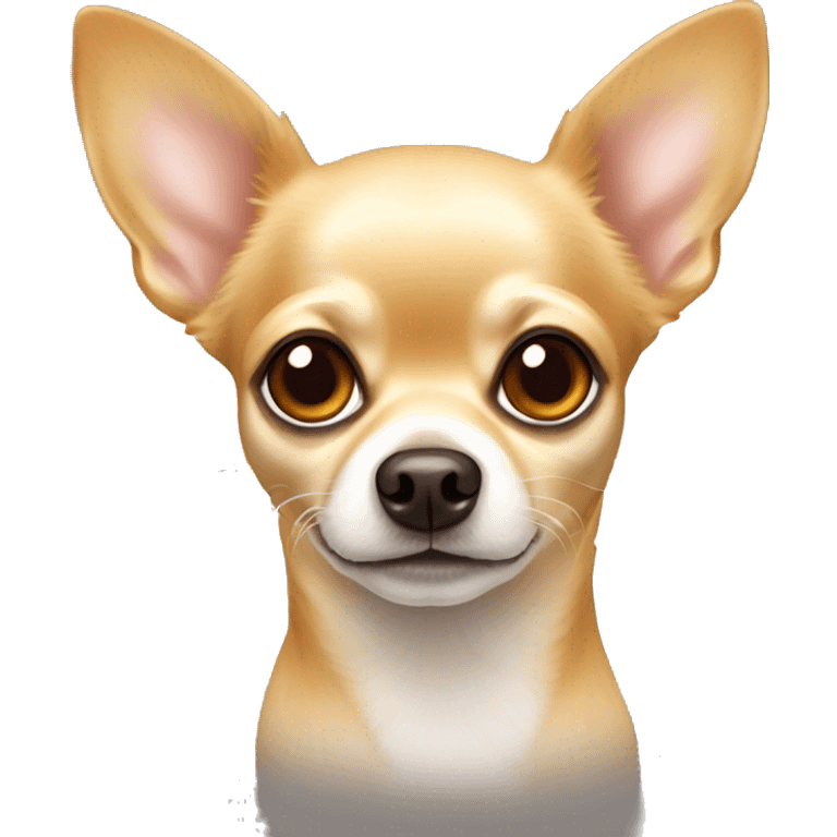 golden chihuahua with amber eyes and a brown nose and white snout emoji