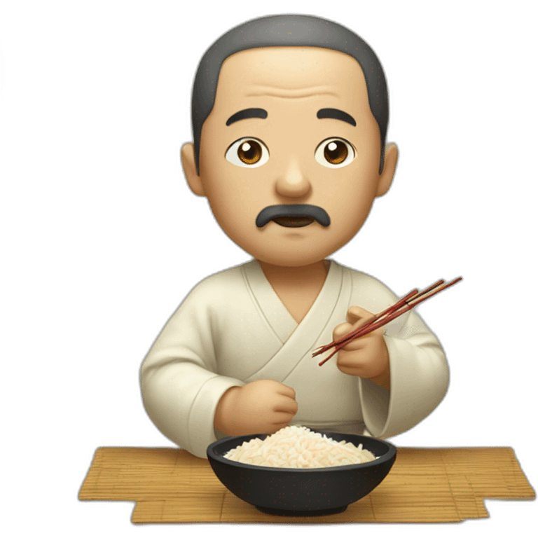 ancient philosopher eating rice with chopsticks emoji