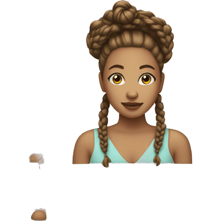 woman with braids hair style emoji