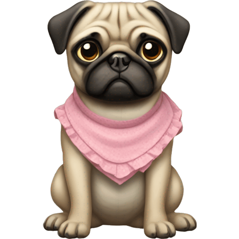 Pug with skirt emoji