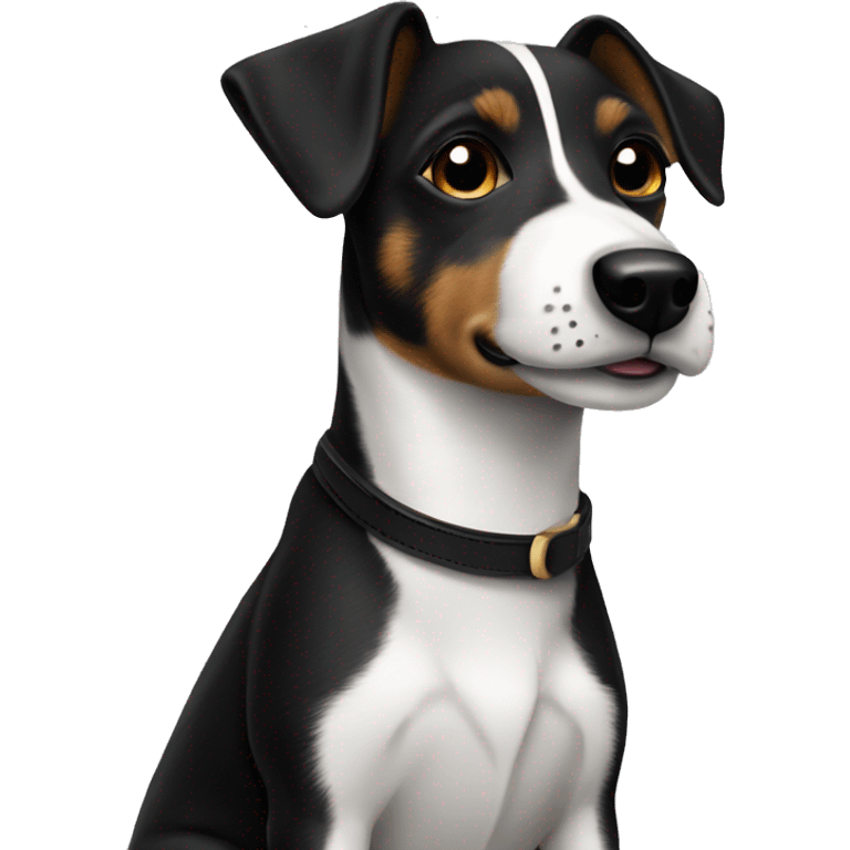 All Black Jack Russell Terrier no brown no white  emoji